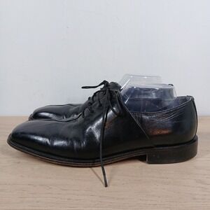 Marco Vicci Oxfords Mens 10M Black Leather Square Toe Lace Up Dress Shoes